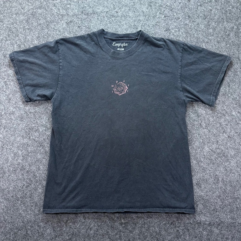 Empyre Mens Black Imperium Graphic Skater Short Sleeve T-Shirt Large
